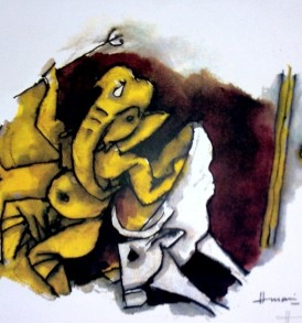M.F Hussain Painting