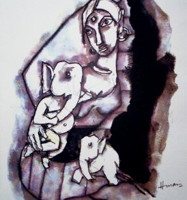 M.F Hussain Painting
