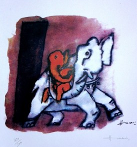 M.F Hussain Serigraph
