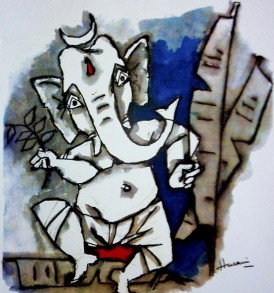 M.F Hussain Painting
